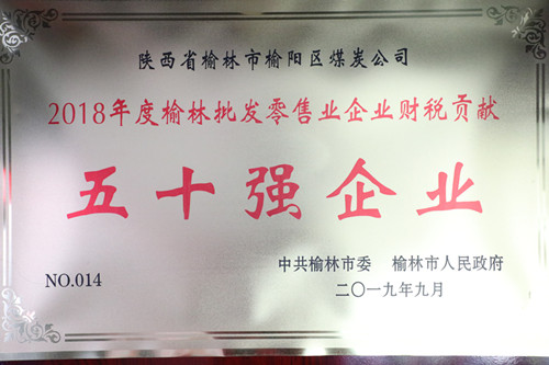 2018年度榆林批發(fā)零售業(yè)企業(yè)財稅貢獻(xiàn)50強(qiáng)企業(yè)